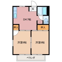 メゾン二見Ｂ棟の物件間取画像